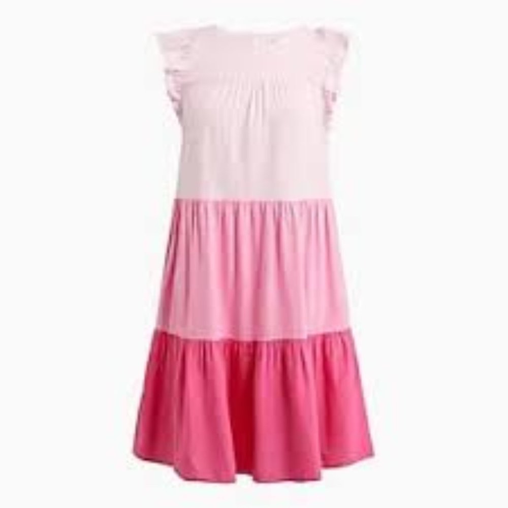 J. Crew Factory Ruffle-Sleeve Tiered Mini Dress